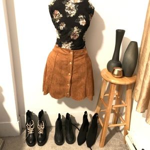 Oddi Short Suede Skirt Fall Season Women’s